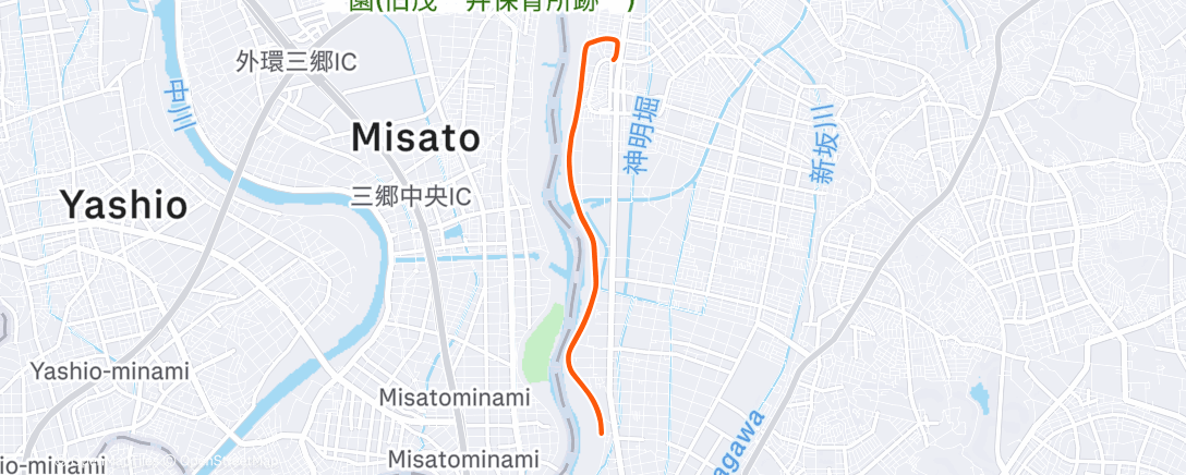 Map of the activity, Evening Run