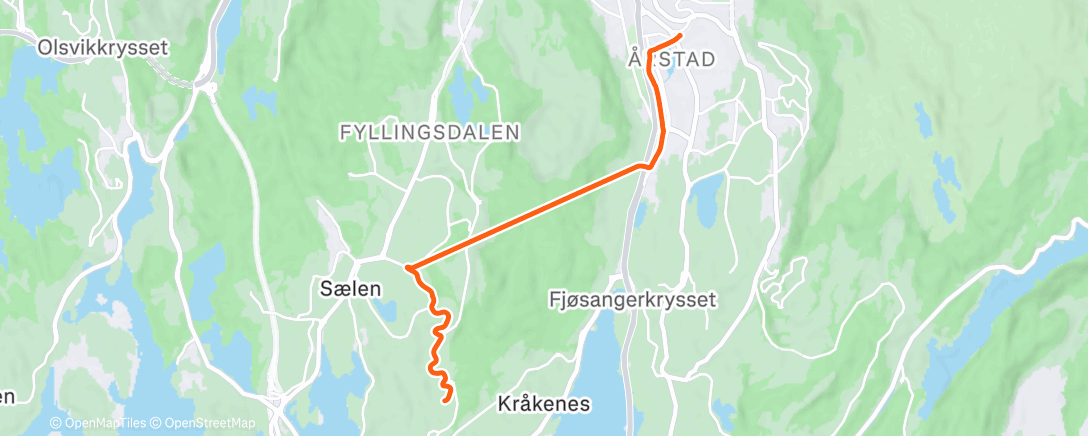 Map of the activity, Hjem fra mølle på vegen heim