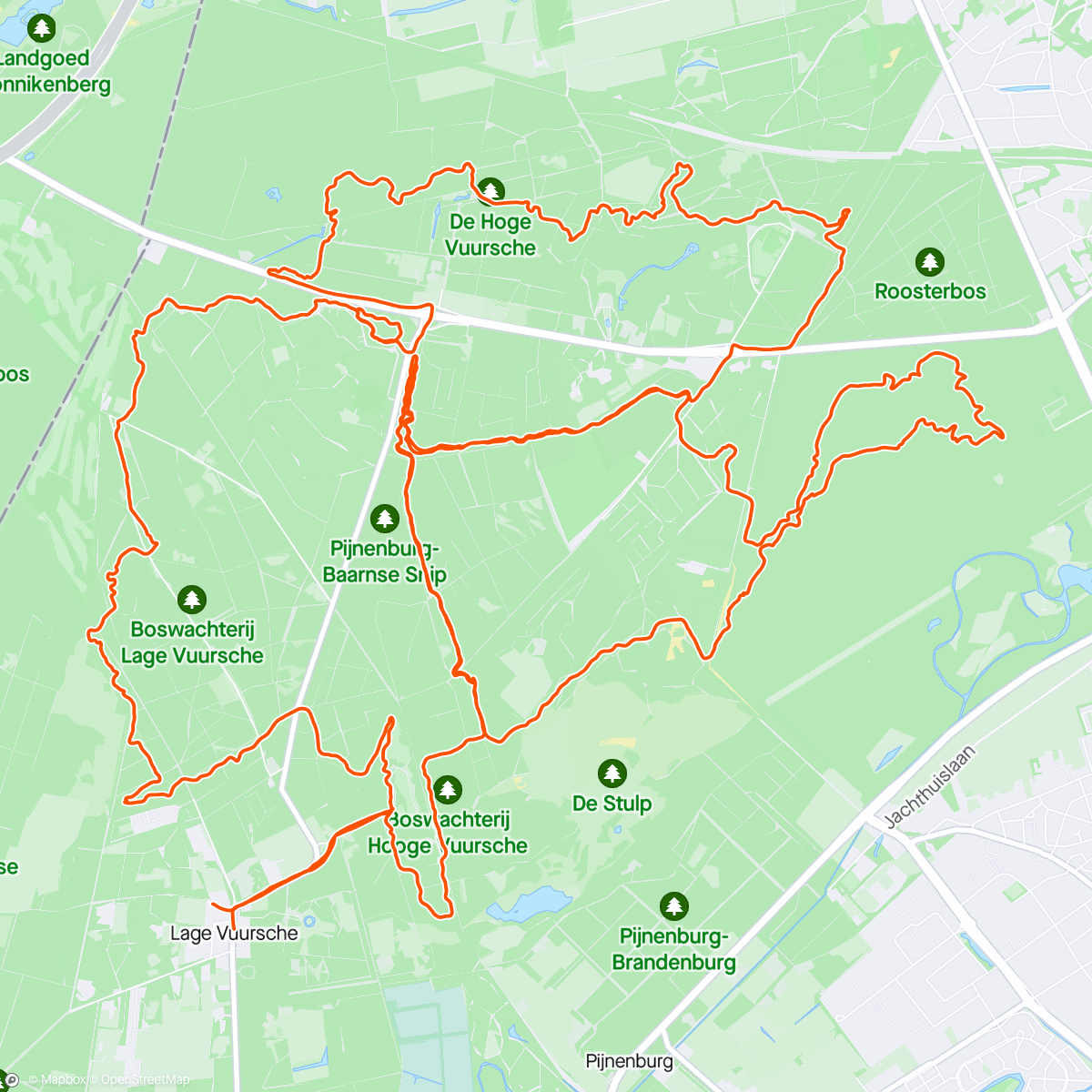 Map of the activity, Verjaardagsrit