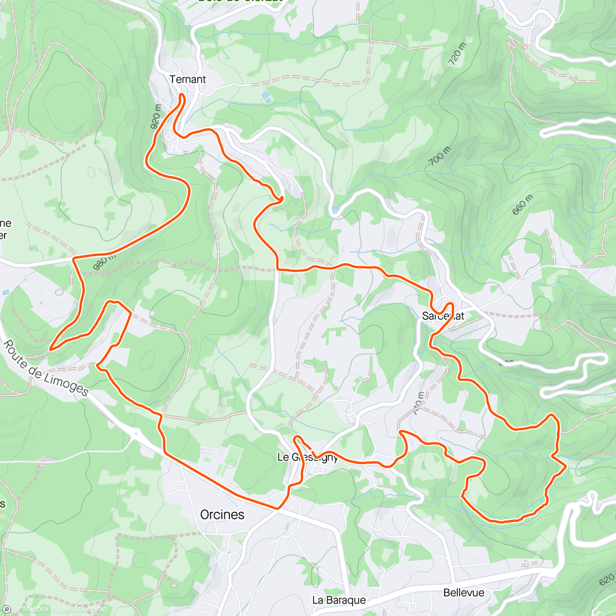 Mapa de la actividad (Sortie VTT dans l'après-midi)