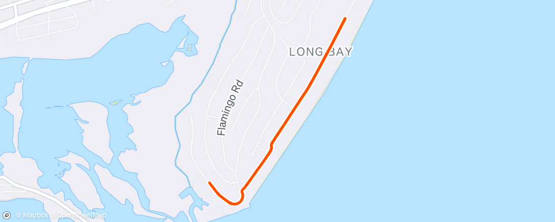 Map of the activity, Morning Run in Longbay