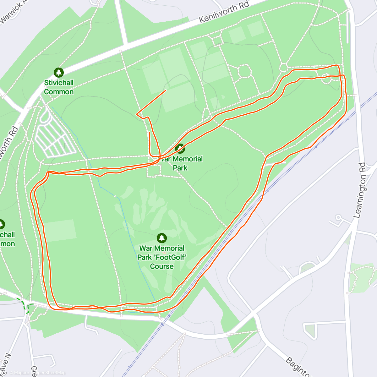 Mapa de la actividad, Coventry Parkrun - GoodGym Meet-up
