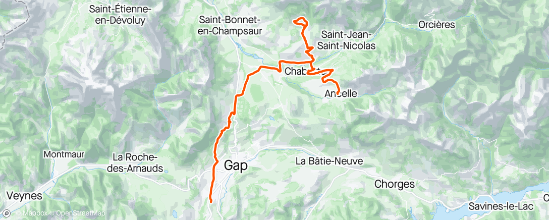 Mappa dell'attività Evening Ride