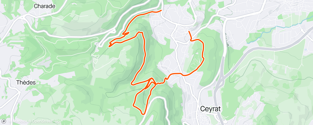 Mapa da atividade, Sortie vélo en soirée