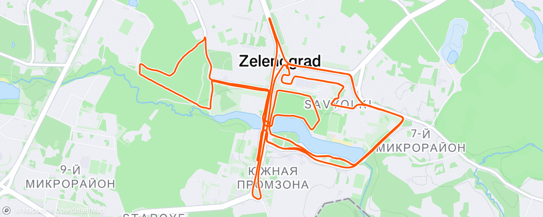Map of the activity, Утренний забег