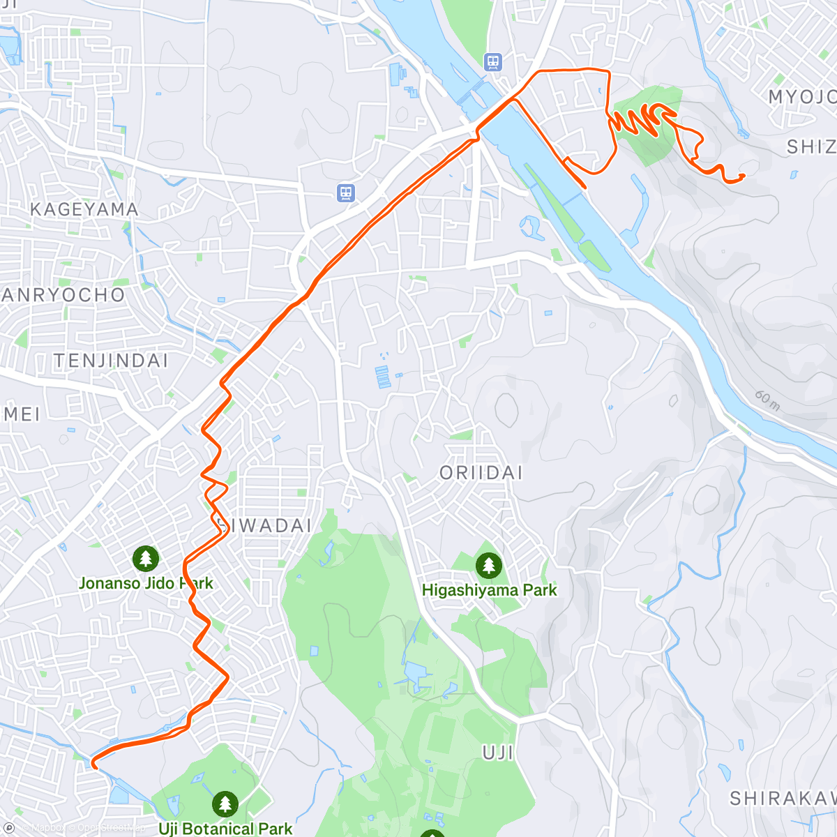 Map of the activity, 大吉山トレラン