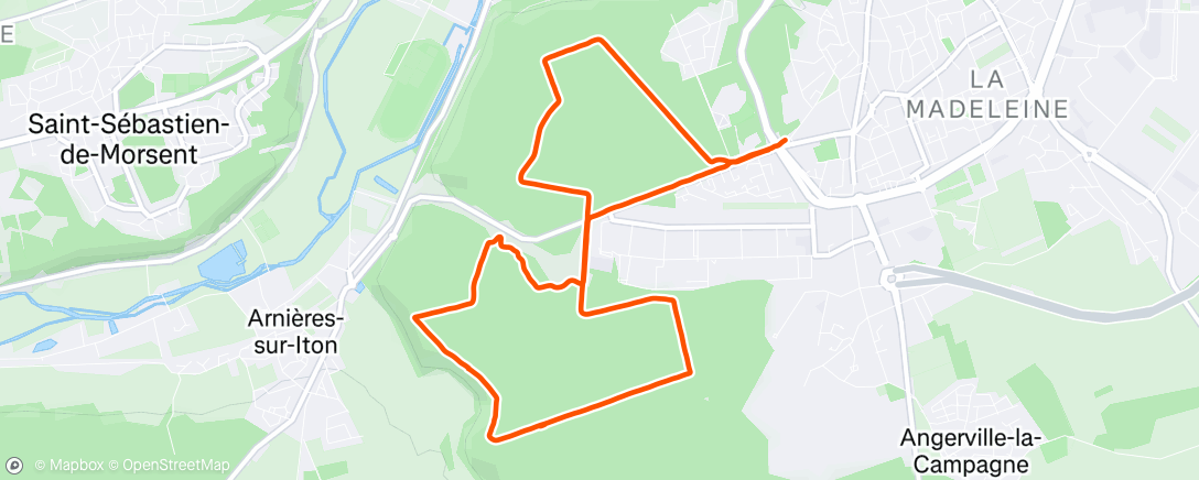 Map of the activity, Morning Run