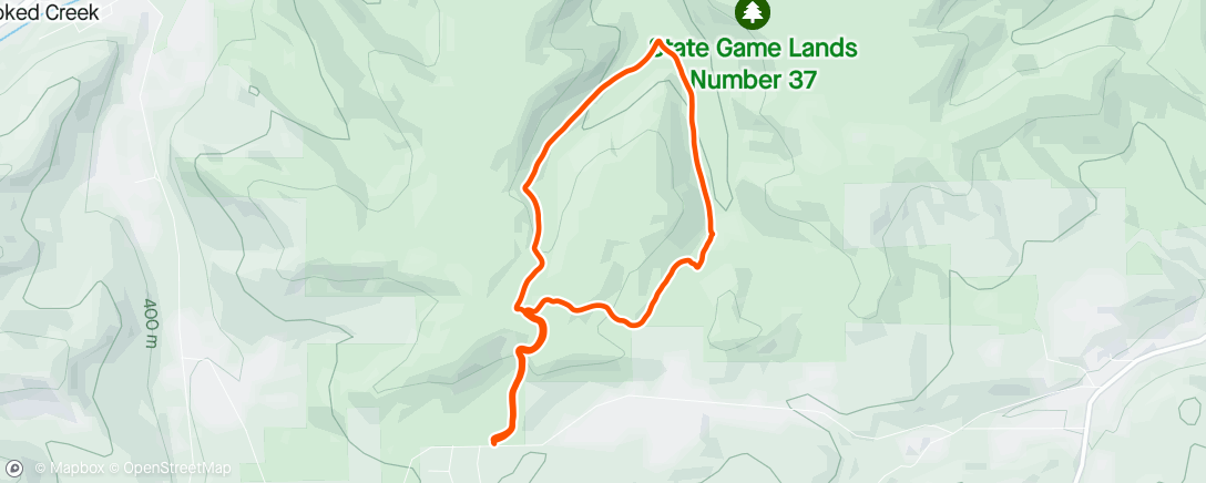 Map of the activity, Idiot hill game lands loop w/Bella