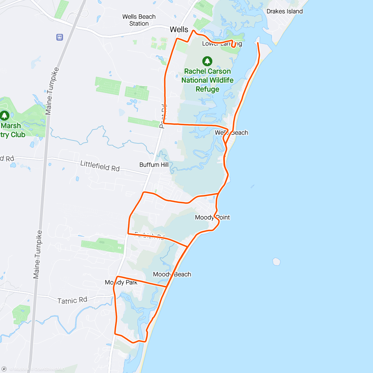 Map of the activity, Maine Coast Half
