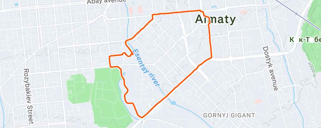 Map of the activity, Endurance