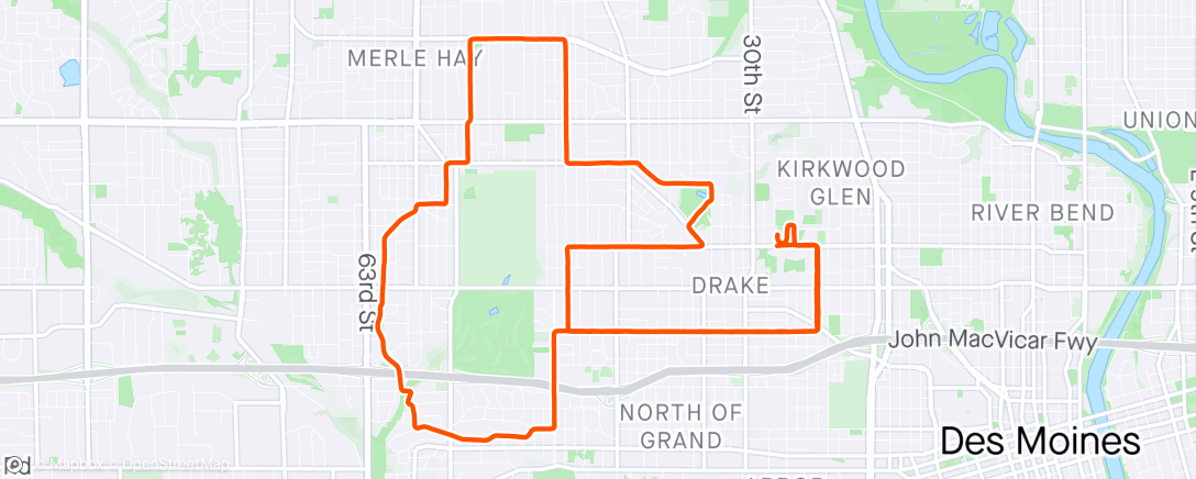 Mapa da atividade, Drake Half Marathon