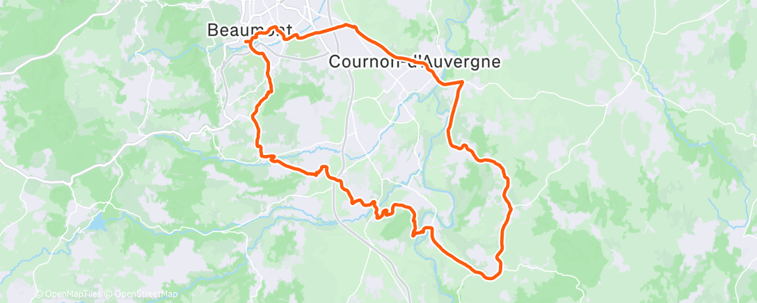 Map of the activity, Afternoon Ride
