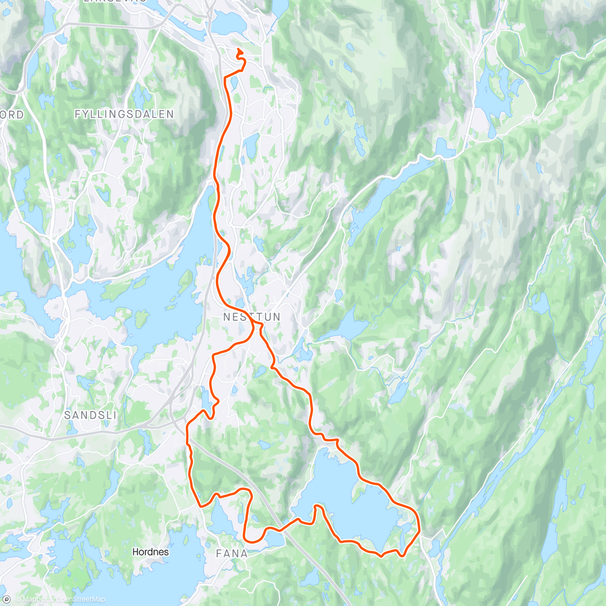 Map of the activity, Rundt Kalandsvannet ☀️
