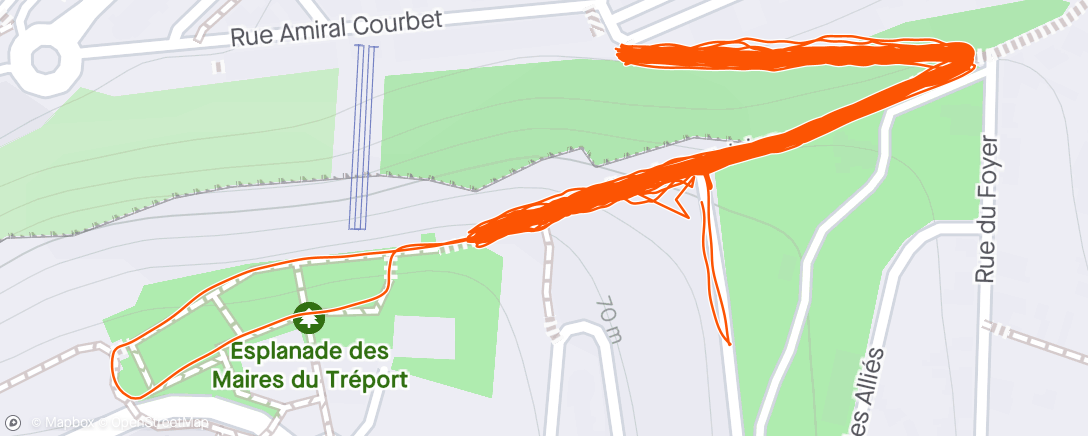 活动地图，Sortie dénivelé - 21 x l'escalier du Tréport avec ses 408 marches.
Bon ressenti jusqu'à la dernière marche.