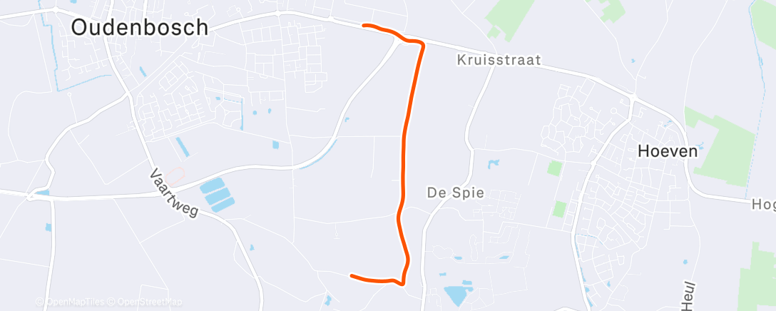 Map of the activity, Middagloop