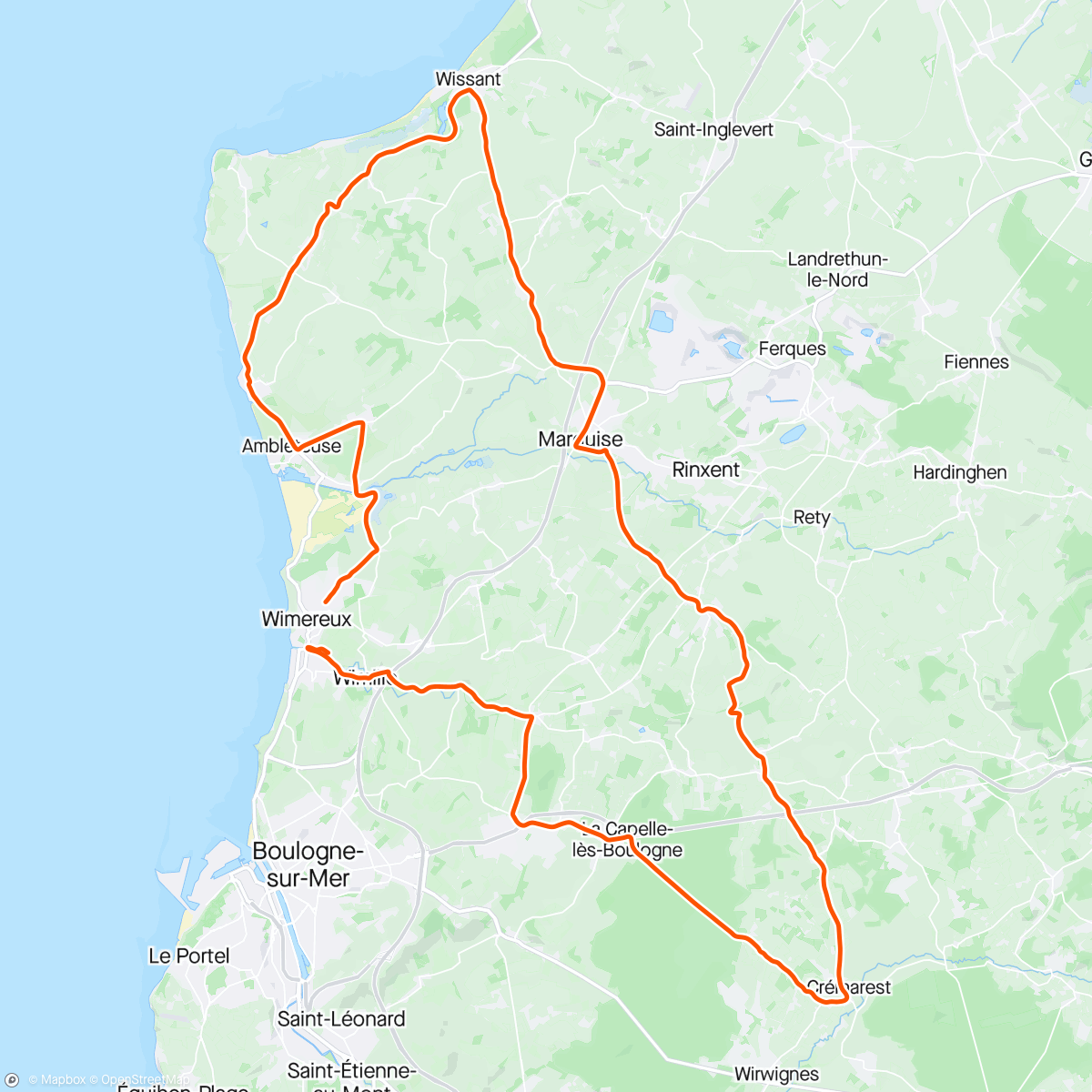 Map of the activity, Sortie vélo après le Taff 😝