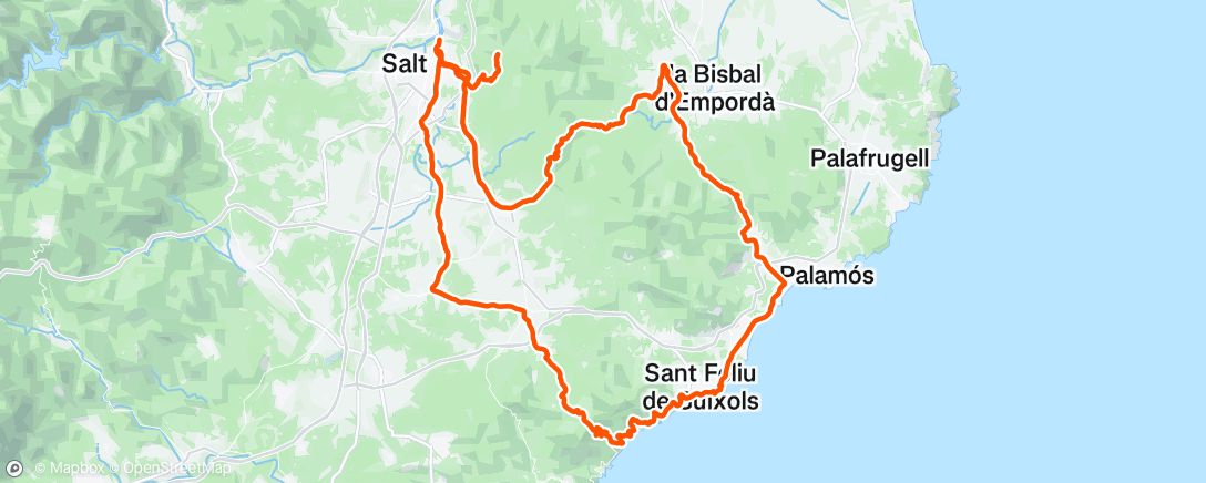 Map of the activity, Lunch Ride