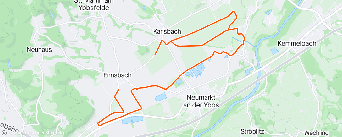 Map of the activity, Afternoon Run