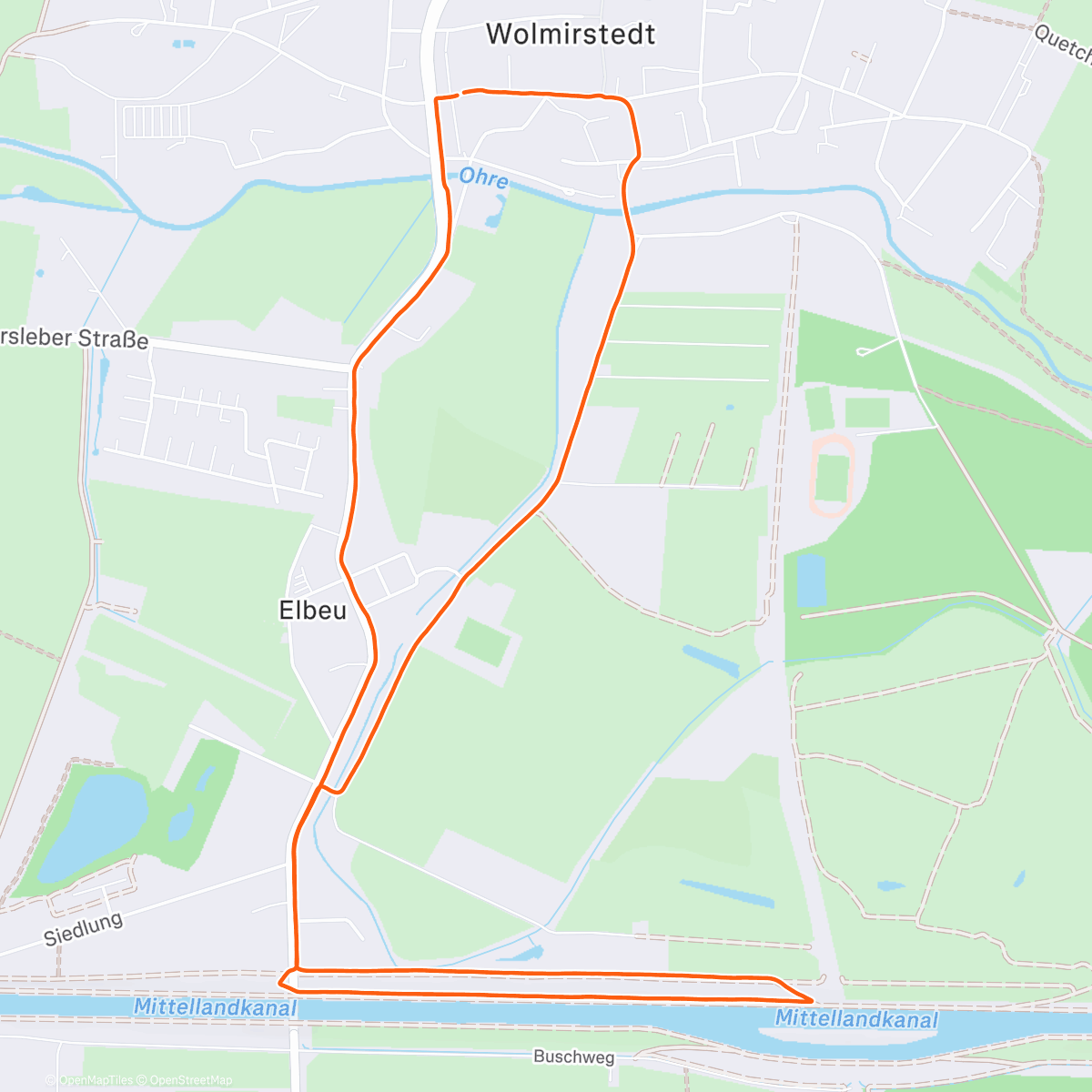 Map of the activity, Lauf am Nachmittag