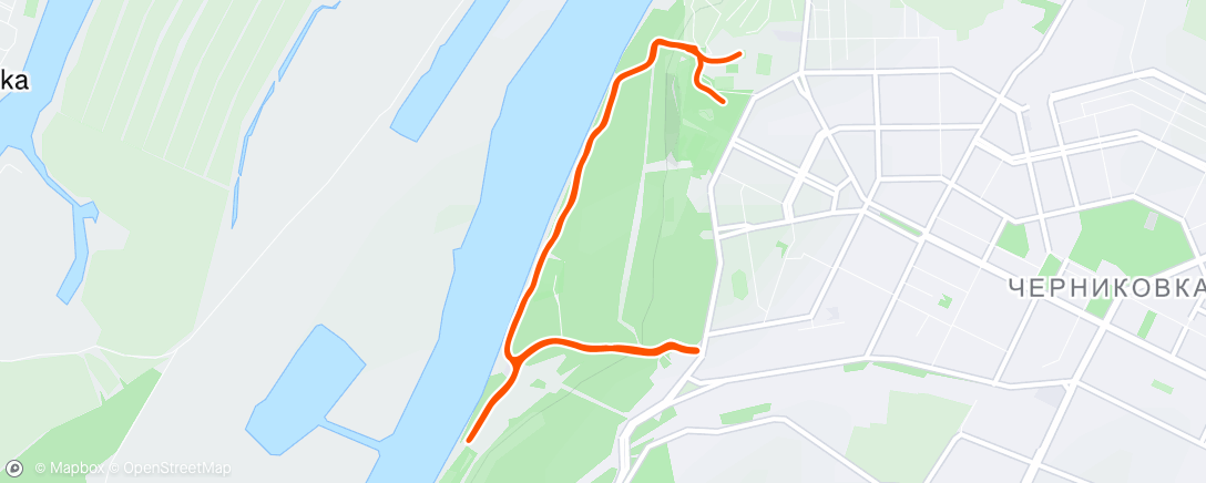 Map of the activity, Evening Run