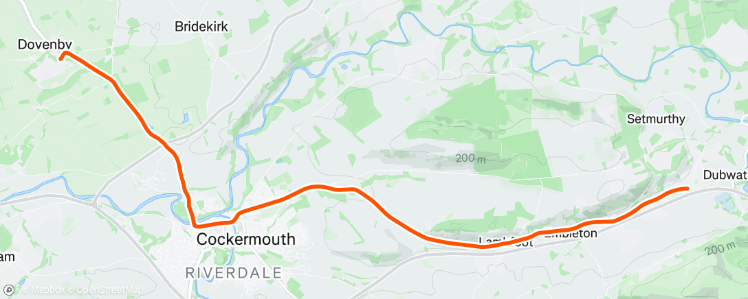 Map of the activity, Evening Ride