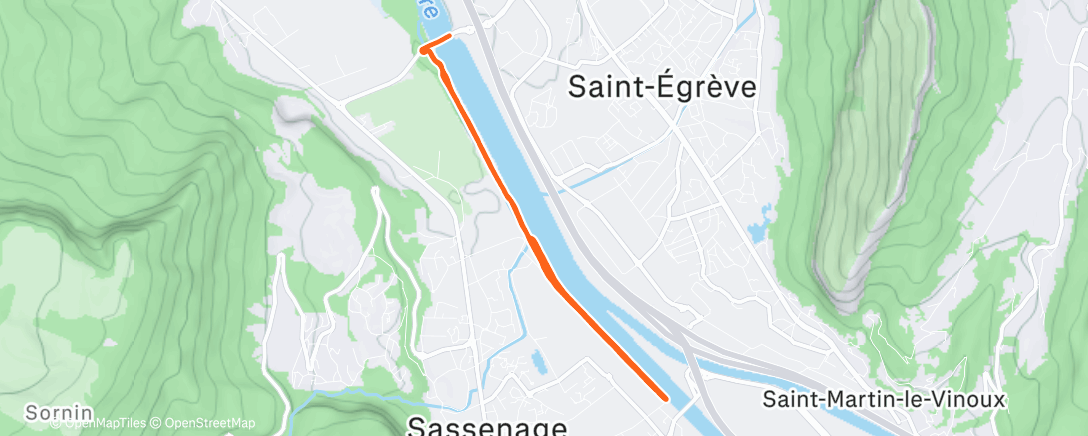 Map of the activity, Course à pied dans l'après-midi