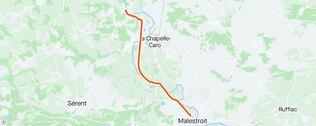 Map of the activity, Quilly to Malestroit