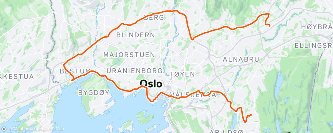Map of the activity, Afternoon Ride