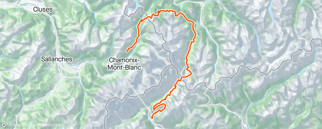 アクティビティ「UTMB.  CCC Race 🏃‍♀️ 101km...6.100 metres of positive height gain.」の地図