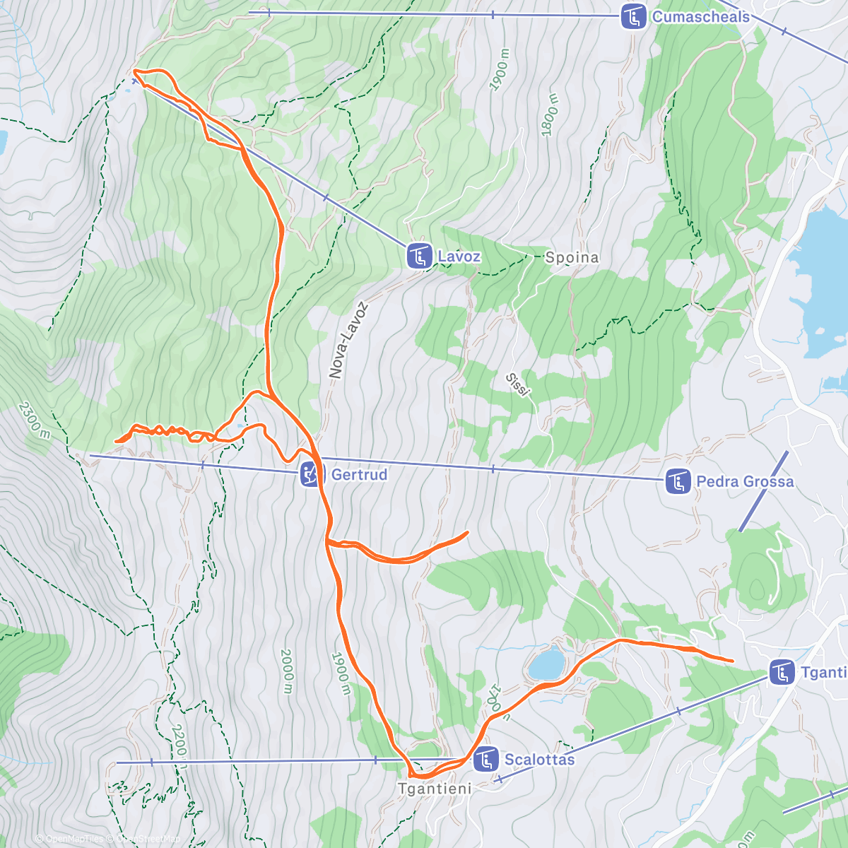 Map of the activity, Morning Skimo