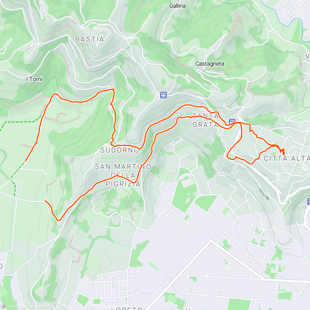 Map of the activity, Città Alta