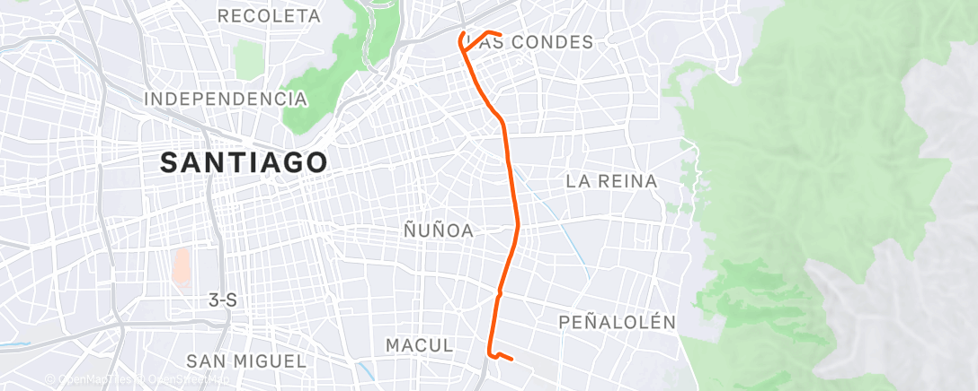 Map of the activity, Vuelta ciclista por la tarde