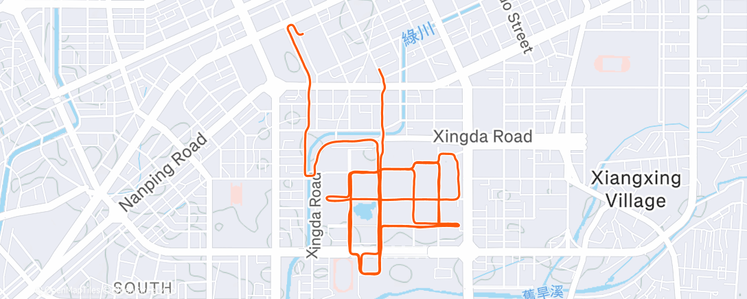 Map of the activity, 午間跑步