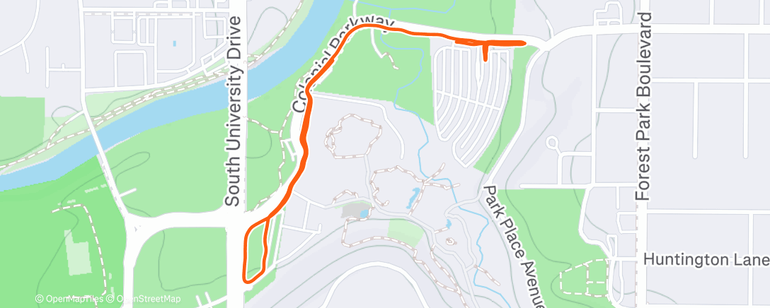 Map of the activity, Afternoon Run