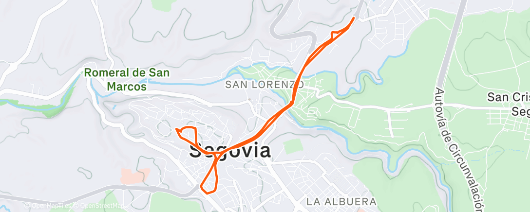 Map of the activity, Caminata de martes