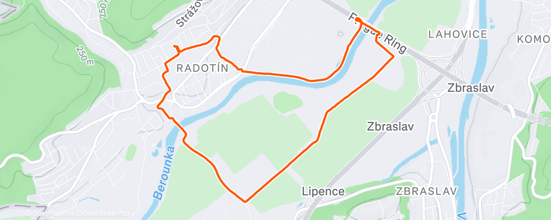 Map of the activity, Morning Run