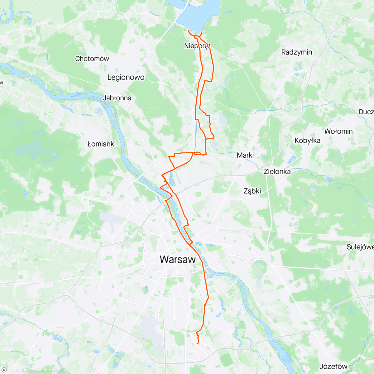 Map of the activity, W szóstkę nad Zegrze