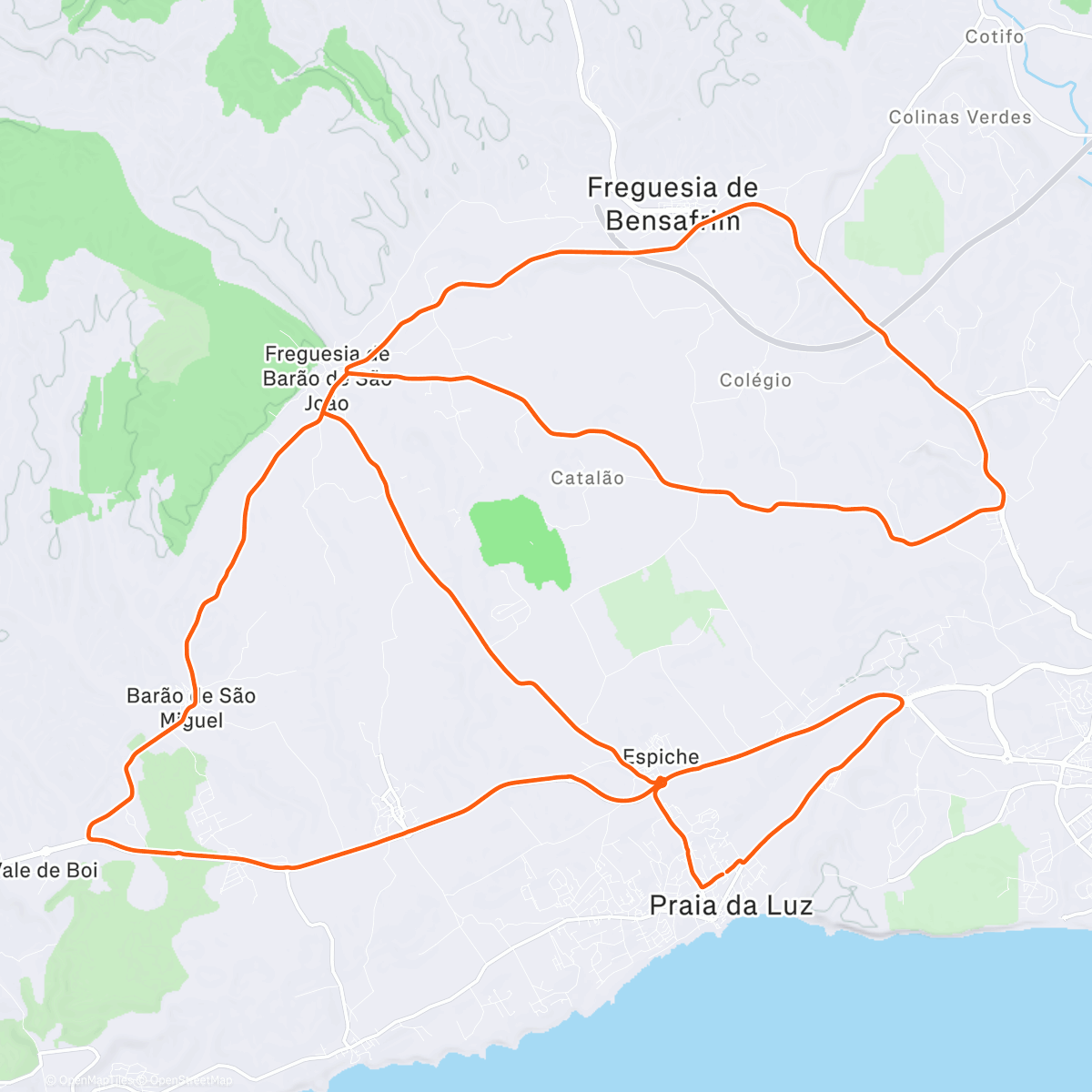 Map of the activity, Lunch Ride