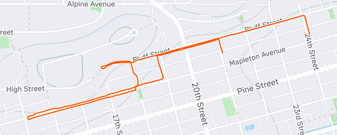 Map of the activity, recovery walk with the little one