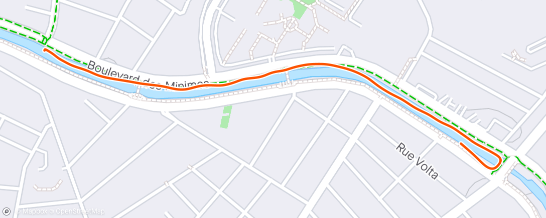 Map of the activity, Test sur un 1 km.