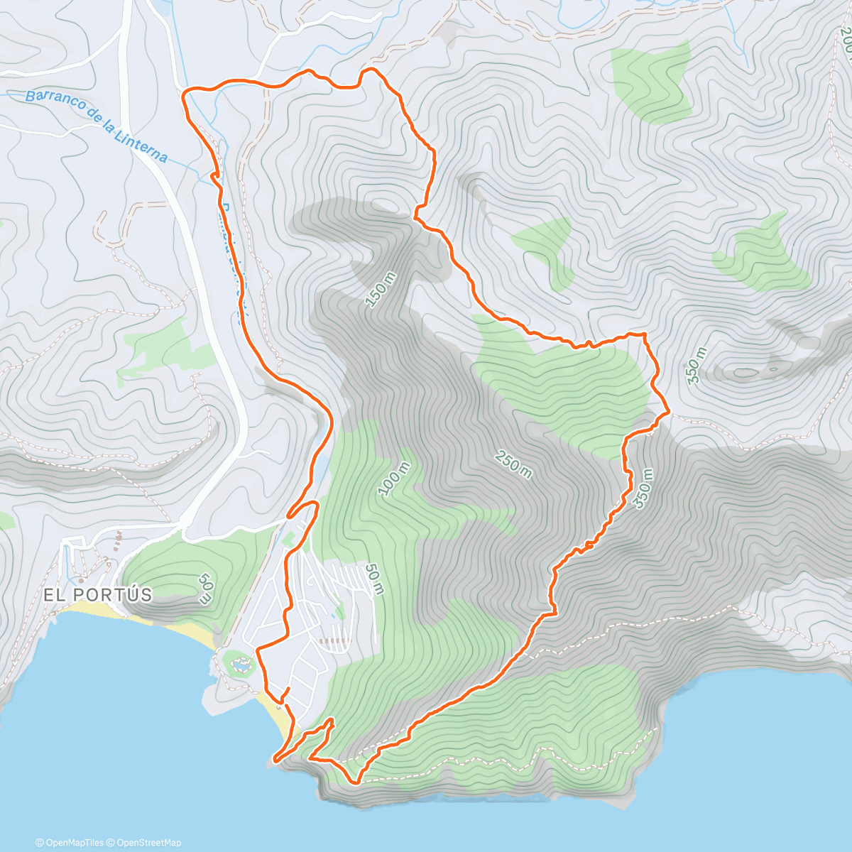 Map of the activity, Sunrise Morning Trail Run Above El Portus 😎