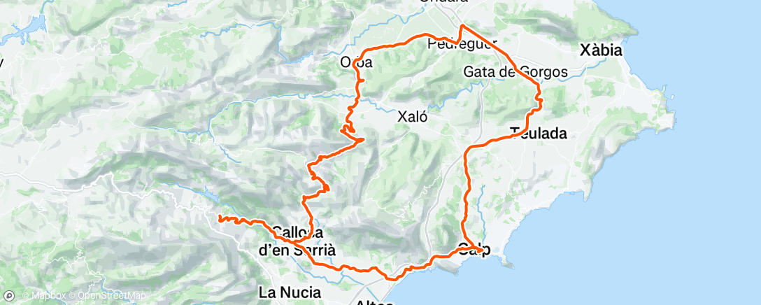 Mapa da atividade, Bicicleta por la mañana