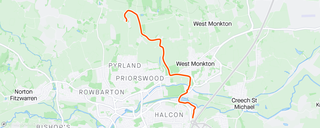 Map of the activity, Evening Ride 🌦️