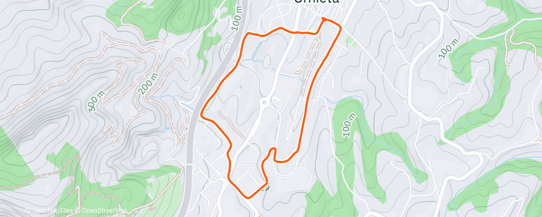 Map of the activity, Caminata de noche