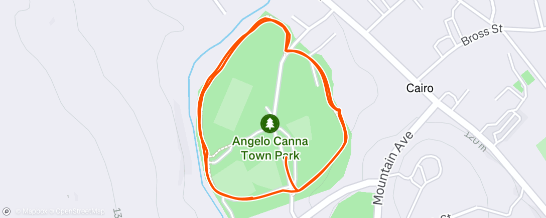 Map of the activity, Park walk & crunches