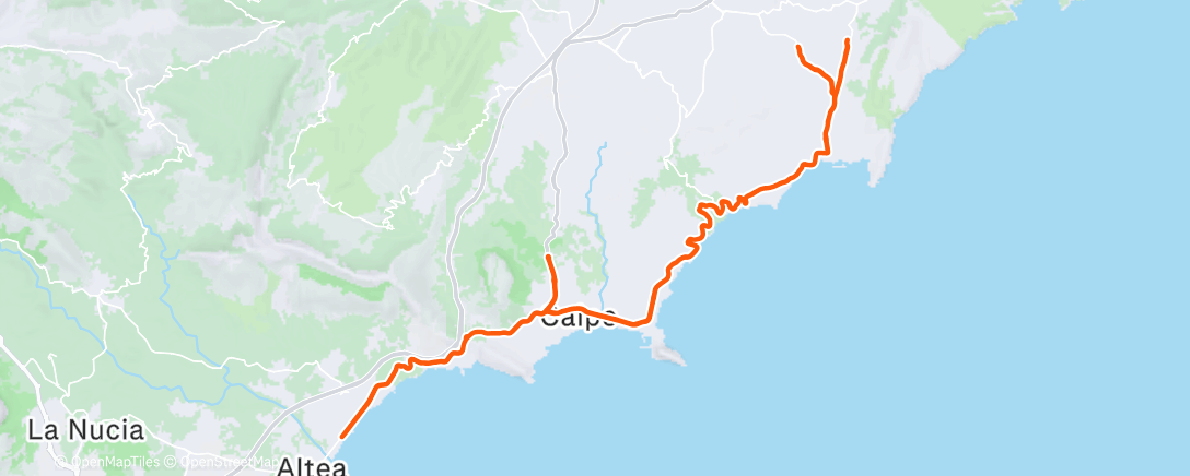 Mappa dell'attività Bicicleta por la tarde