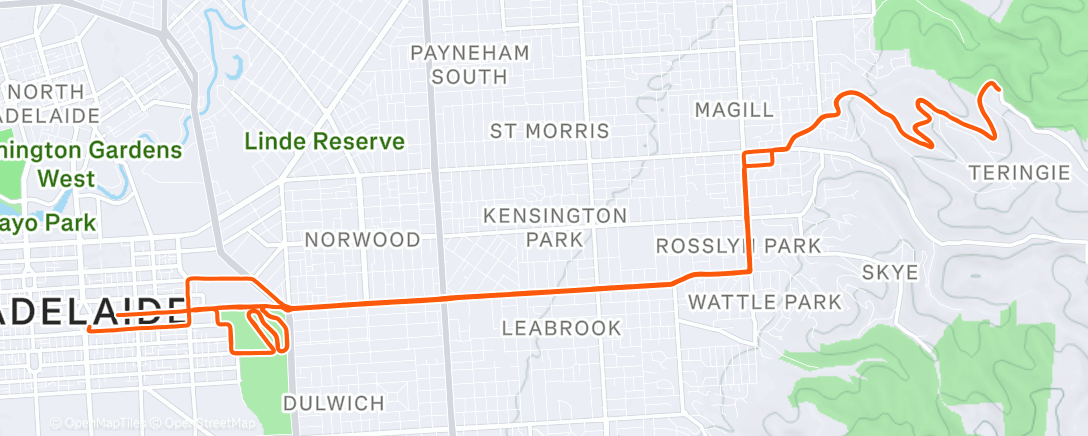 Map of the activity, Cycling