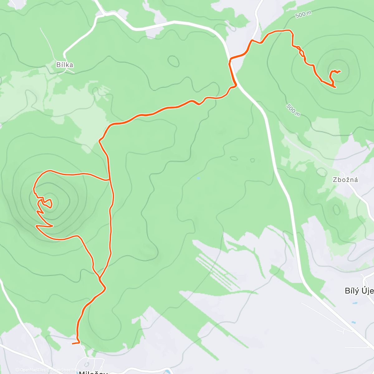 Map of the activity, Morning Hike
