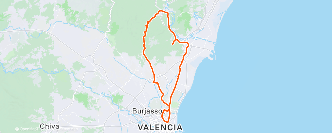 Map of the activity, VLC-Moncada-Tres Rutas-Nàquera-Oronet-Estivella-Gilet-Camí de Llíria-Puçol-VLC