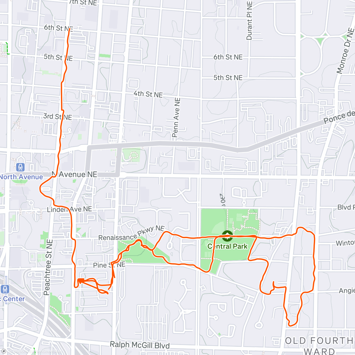 Map of the activity, Afternoon Run with Diggy